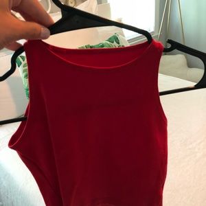 American apparel red cropped high neck tank